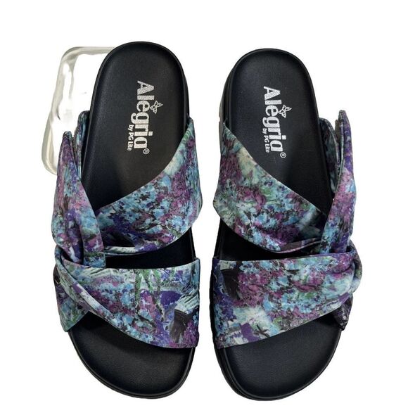 Alegria Sandals Fabric Twist Mylee Itchycoo Adjustable Size 38 8-8.5 - Picture 15 of 16